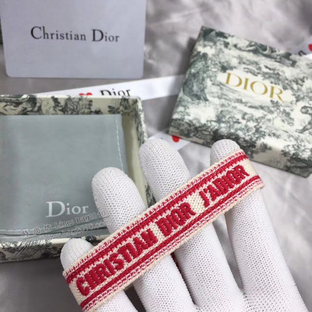 Dior飾品 迪奧經典熱銷款刺繡針織手環 迪奧DIOR編織伸縮流蘇手繩  zgd1226